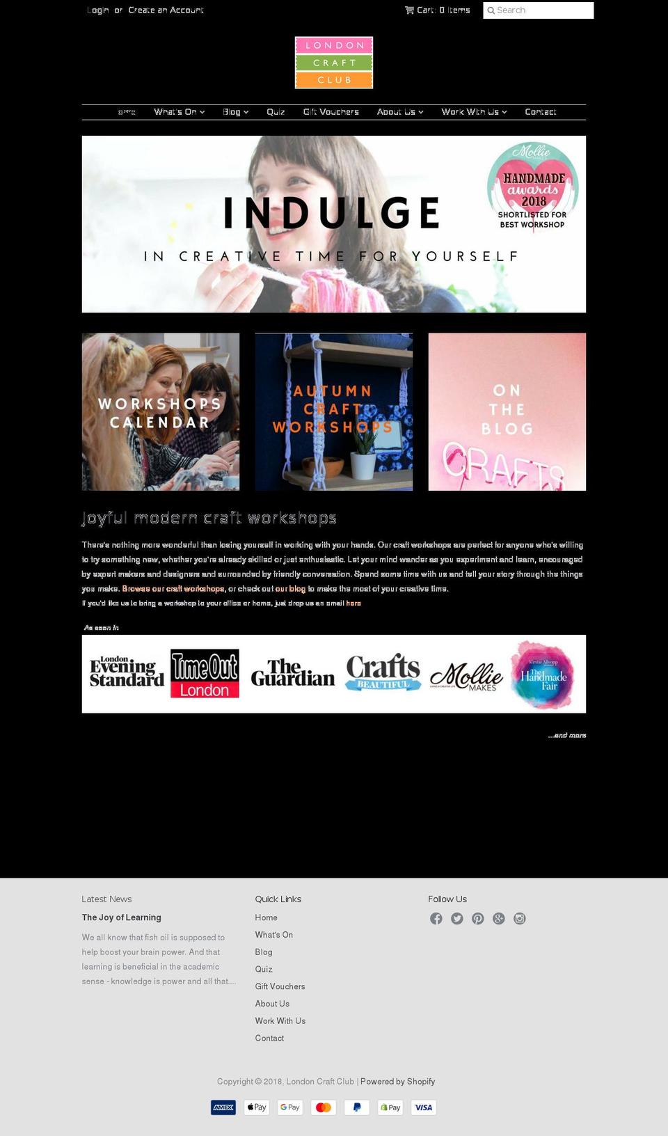 londoncraftclub.com — Shopify storefront screenshot