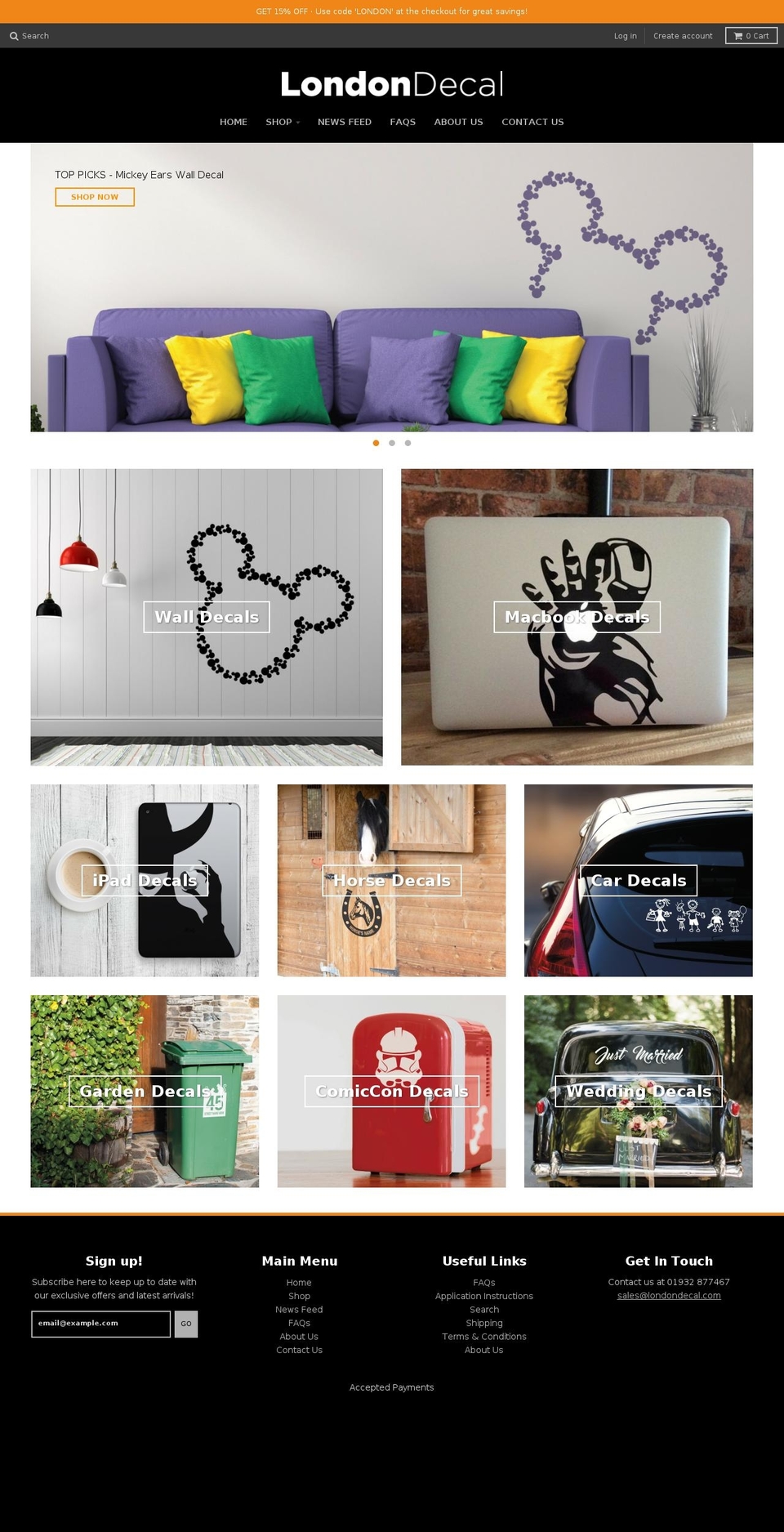 londondecal.com shopify website screenshot