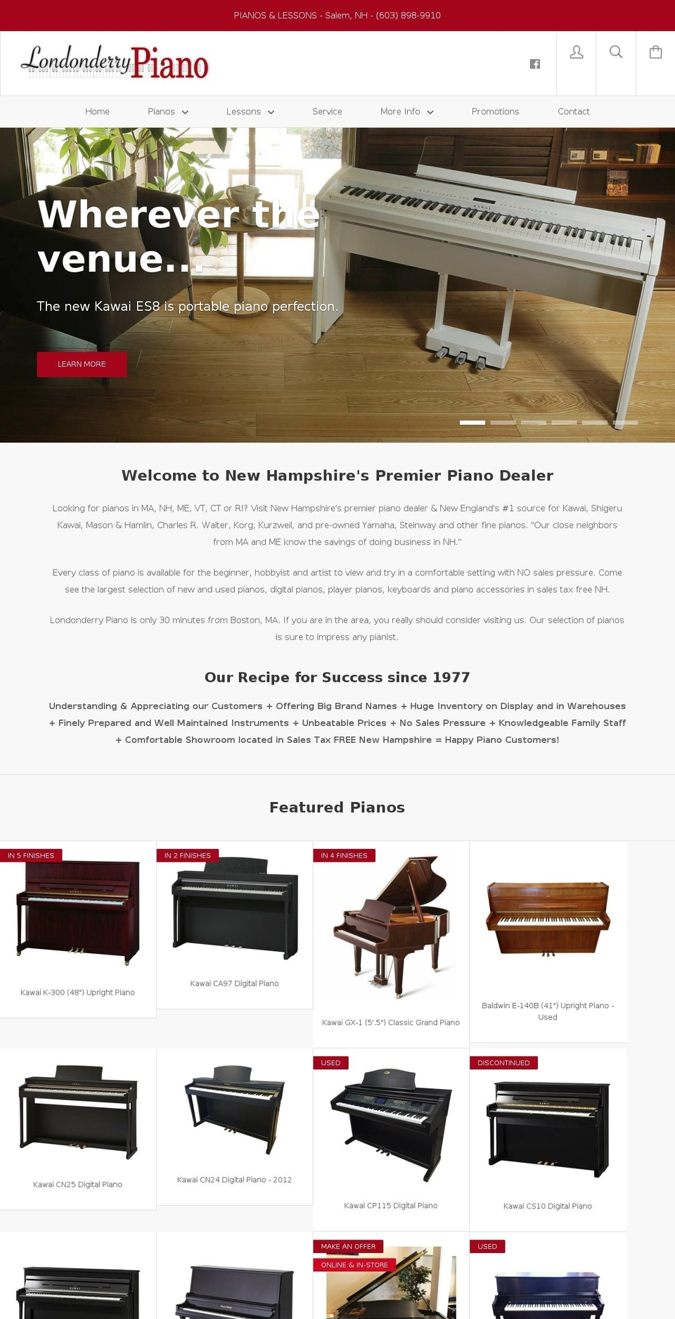 londonderrypiano.com shopify website screenshot