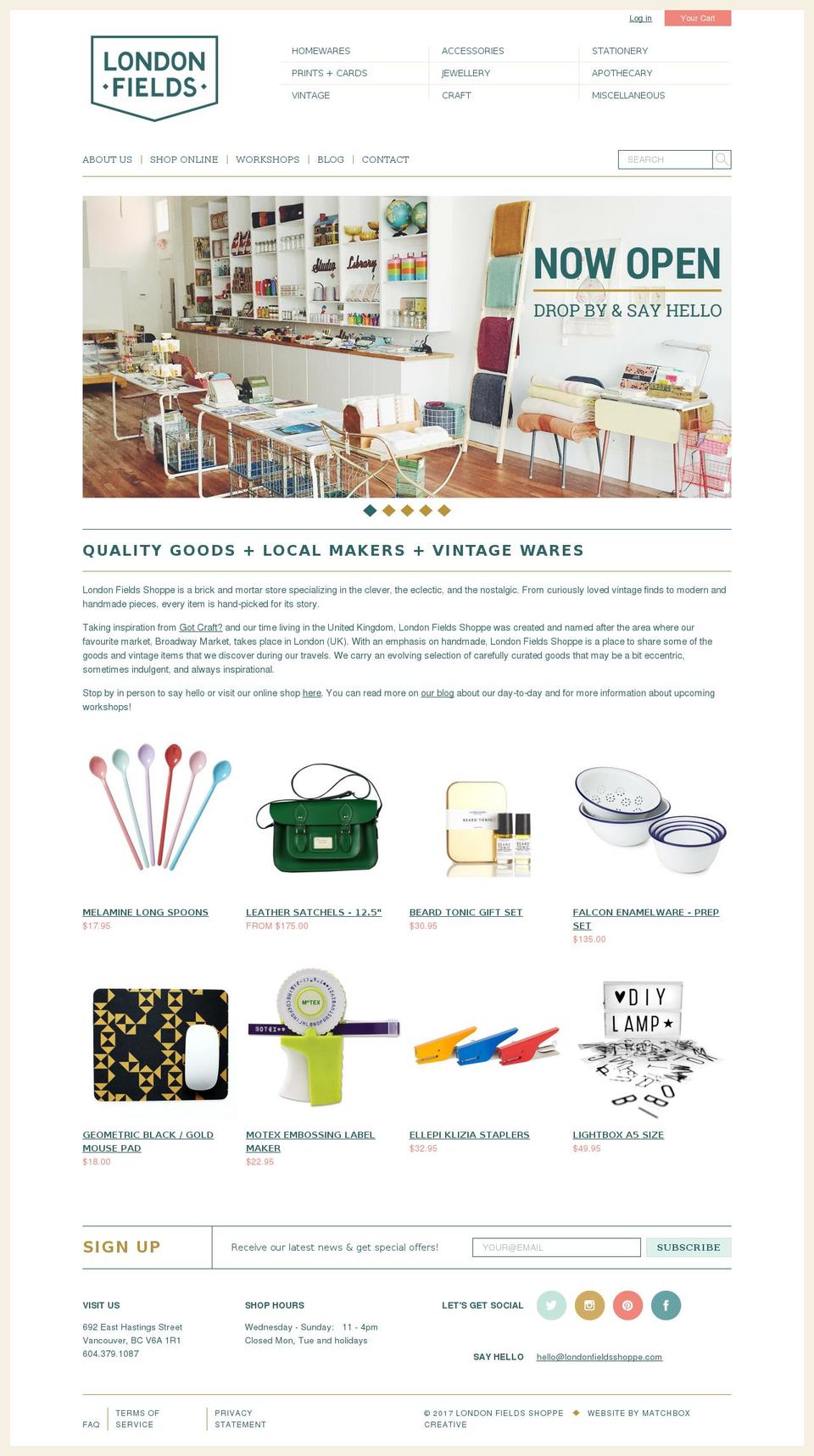 londonfields.ca shopify website screenshot