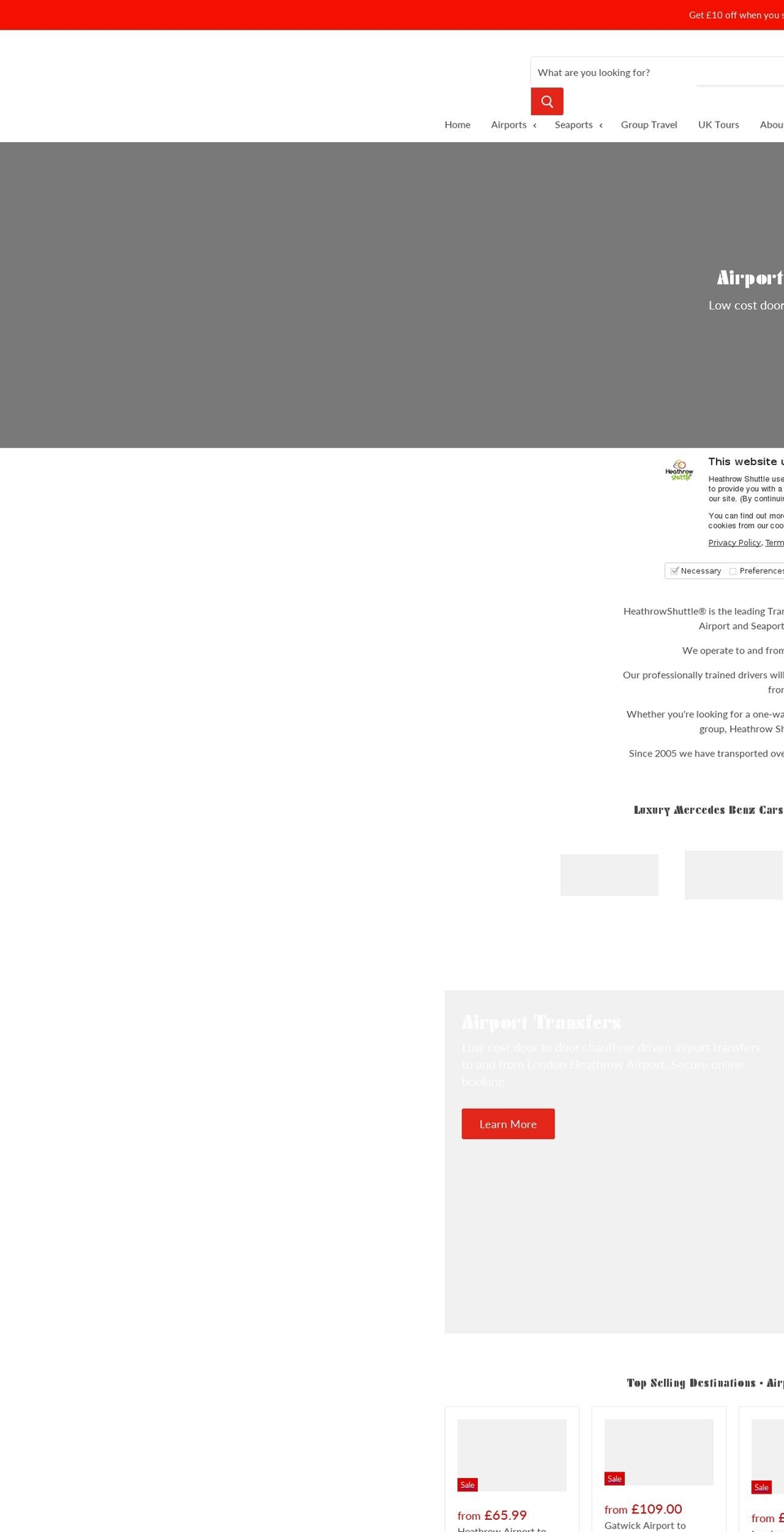 londonhotelbus.com — Shopify storefront screenshot