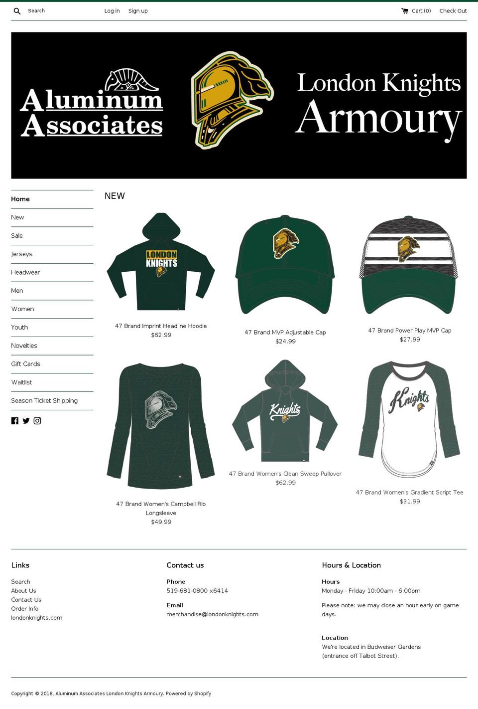 londonknights.ca shopify website screenshot