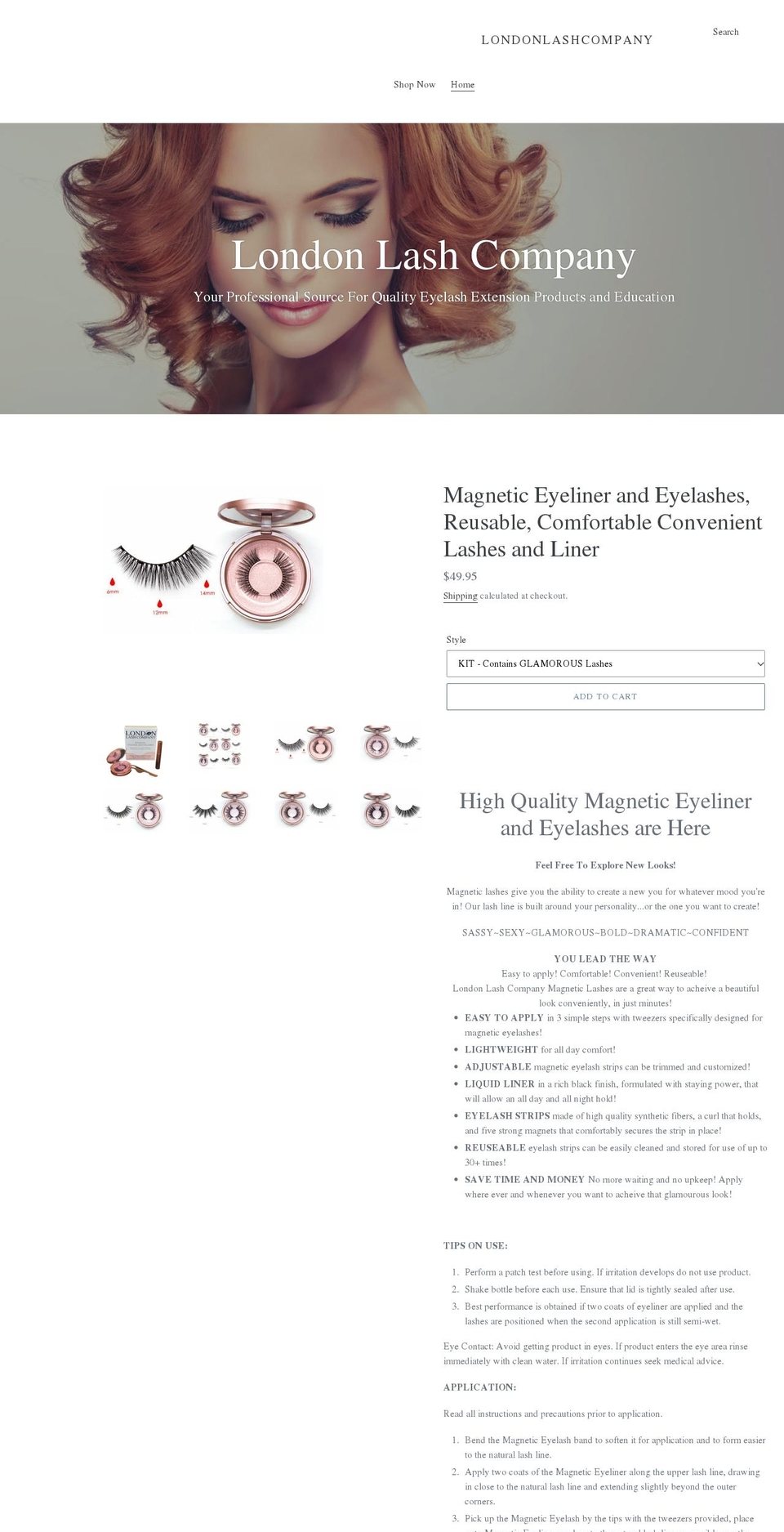 londonlashcompany.myshopify.com shopify website screenshot