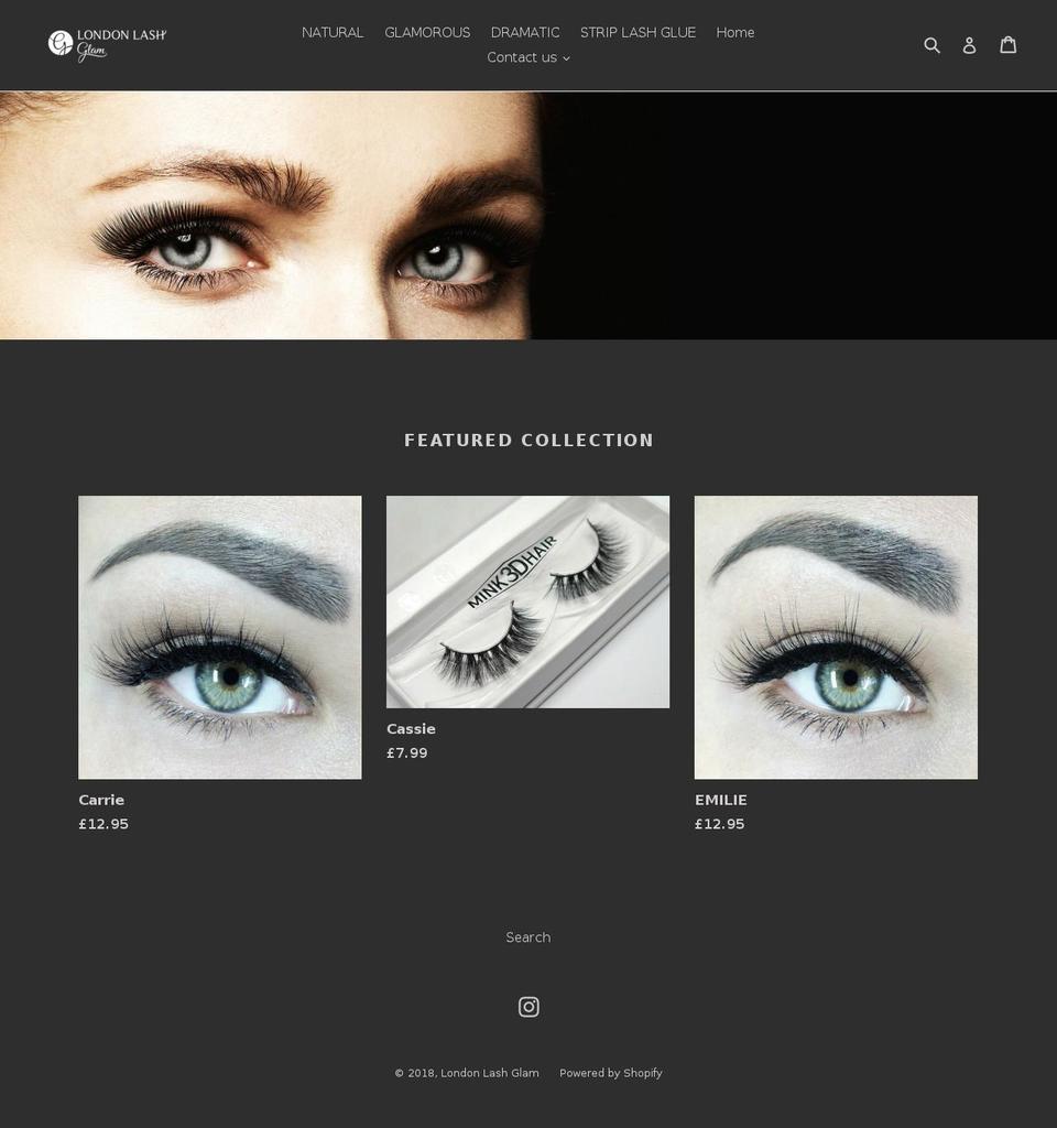 londonlashglam.com — Shopify storefront screenshot