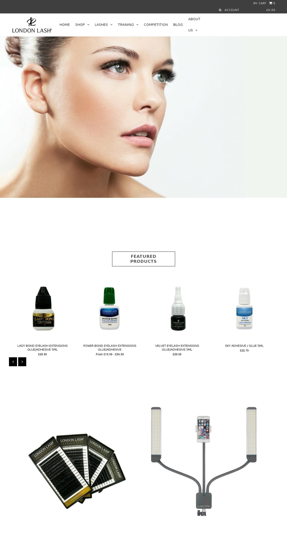 londonlashpro.com shopify website screenshot