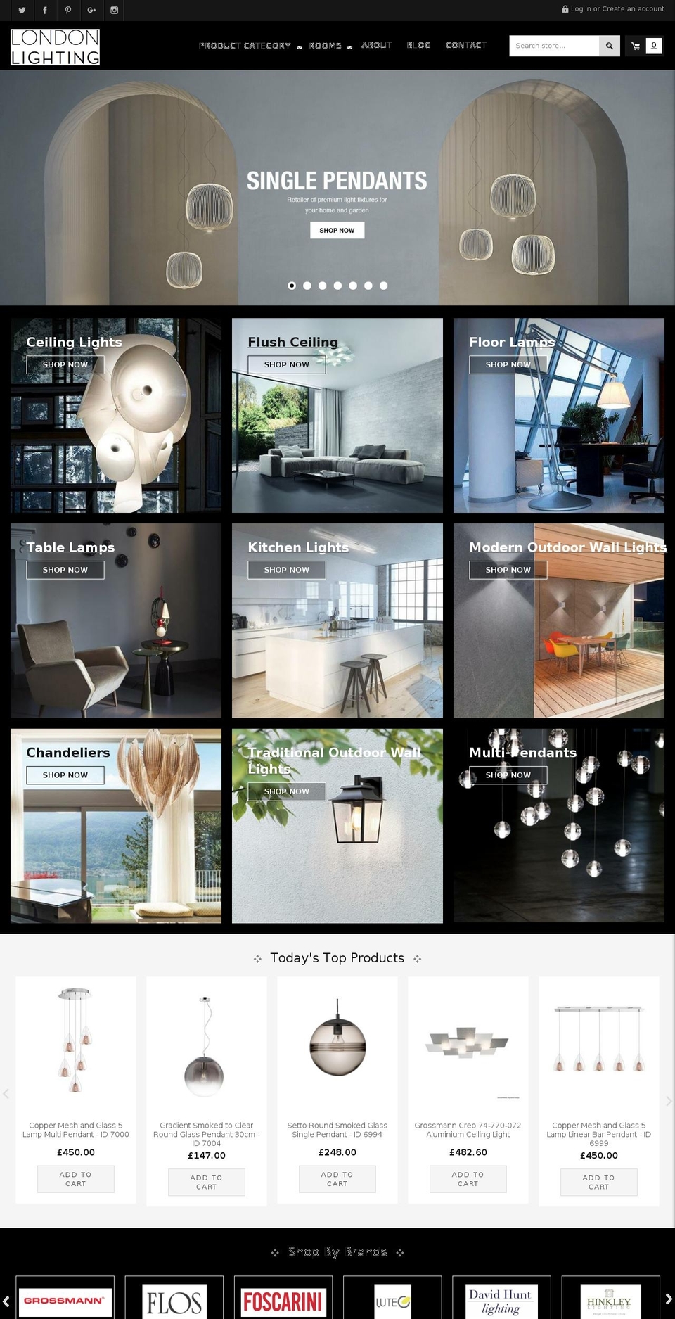 londonlighting.com — Shopify storefront screenshot