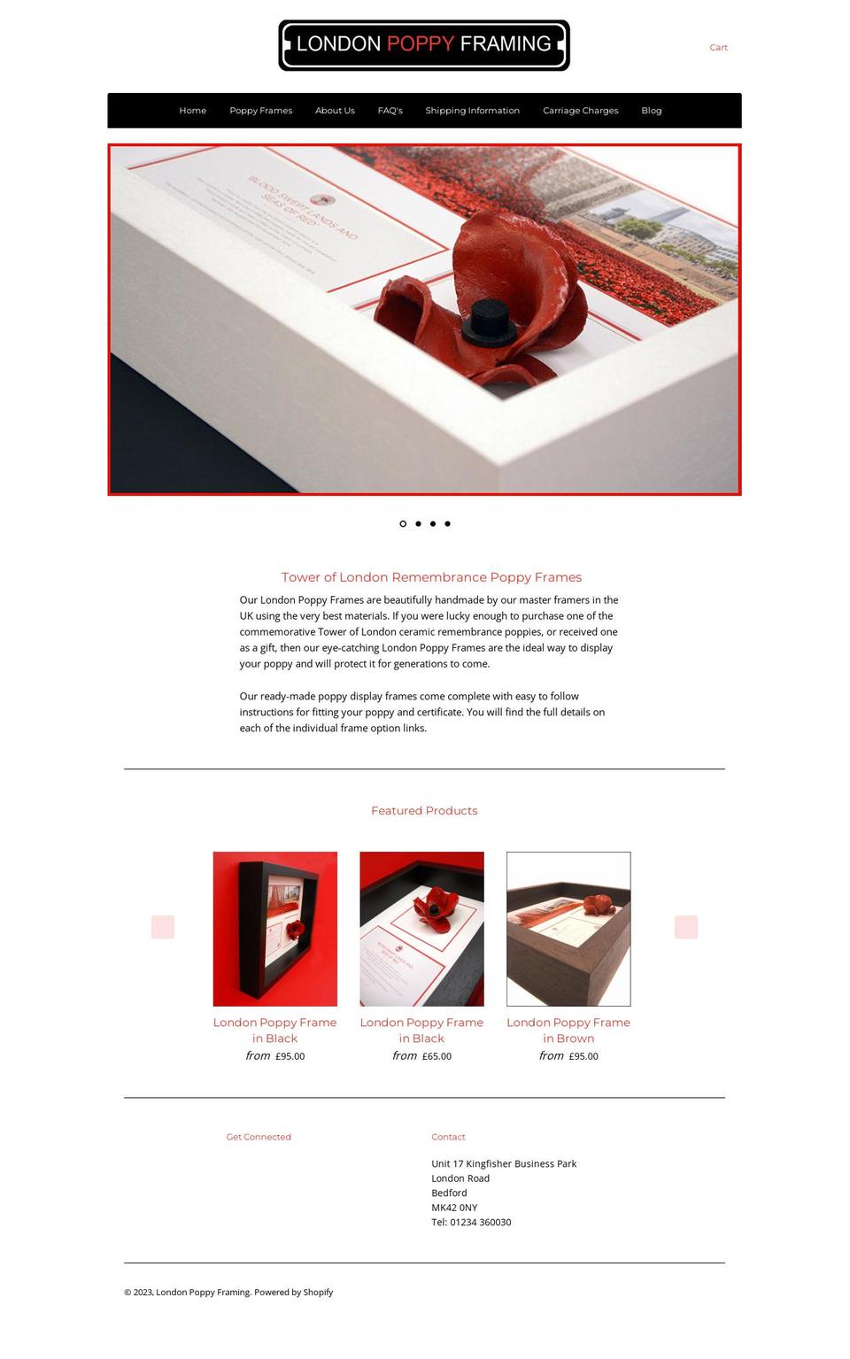 londonpoppyframing.co.uk shopify website screenshot