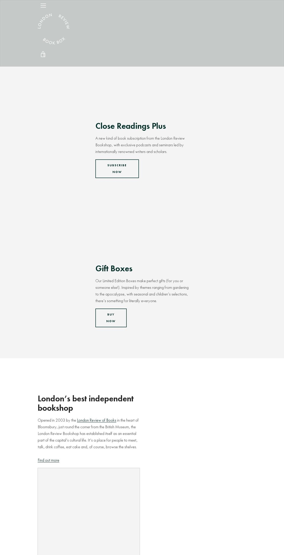 londonreviewbookbox.co.uk shopify website screenshot