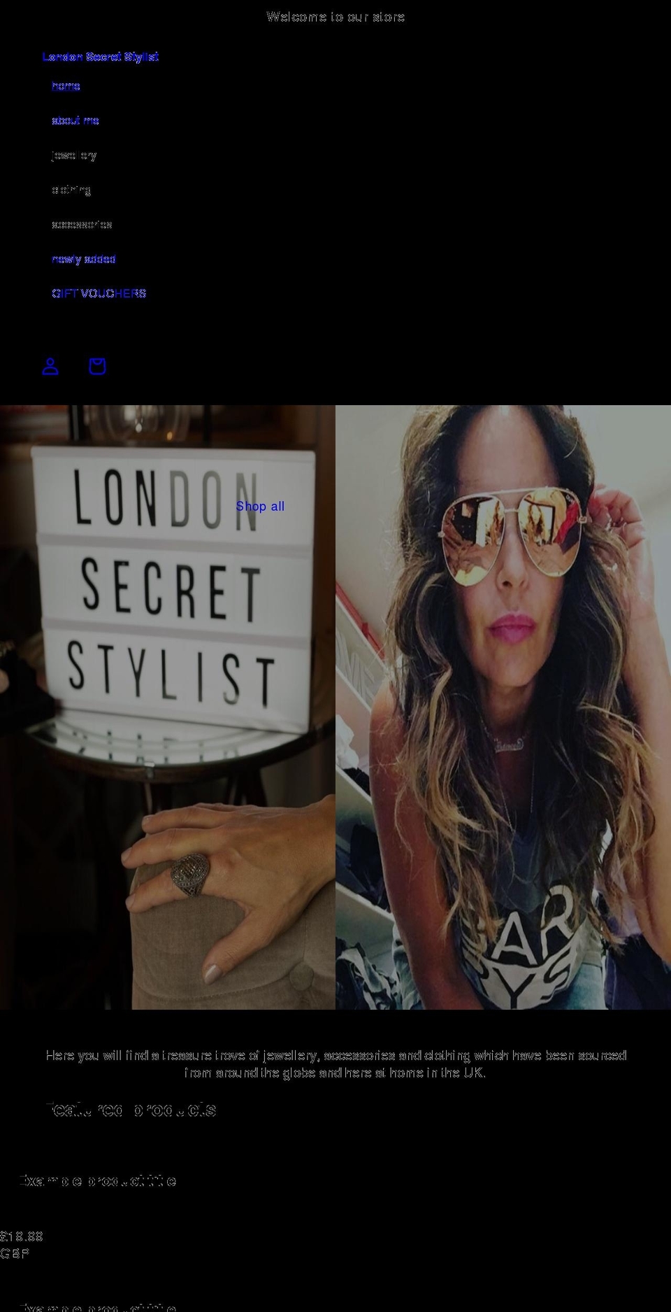 londonsecretstylist.com shopify website screenshot