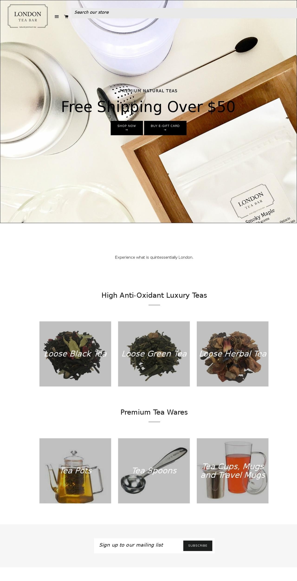 londontea.bar shopify website screenshot