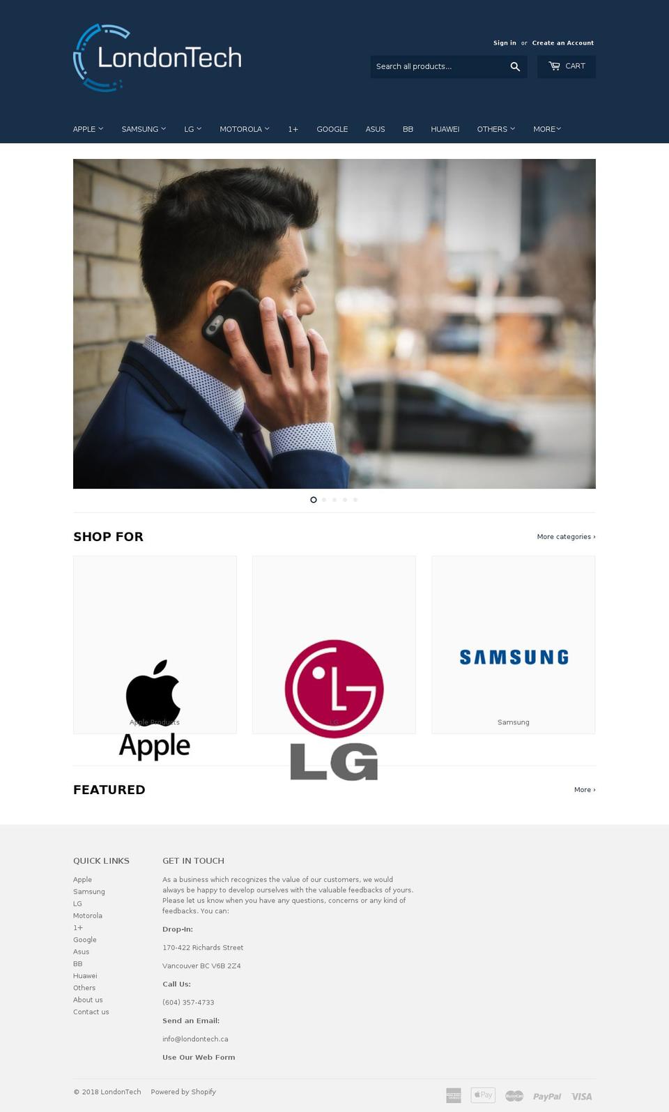 londontech.ca shopify website screenshot