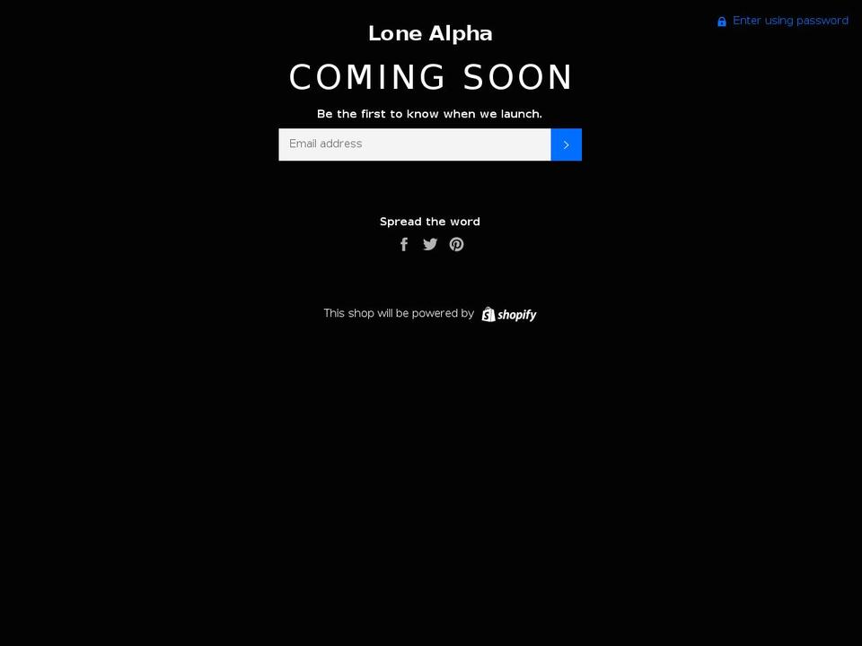 lonealpha.com — Shopify storefront screenshot