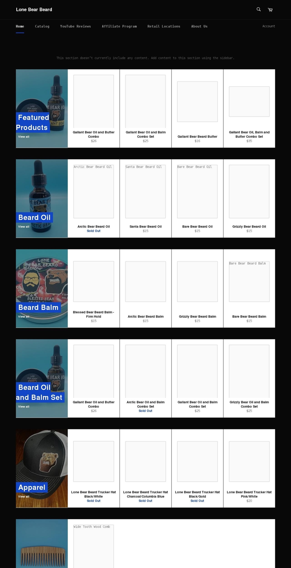 lonebearbeard.com shopify website screenshot