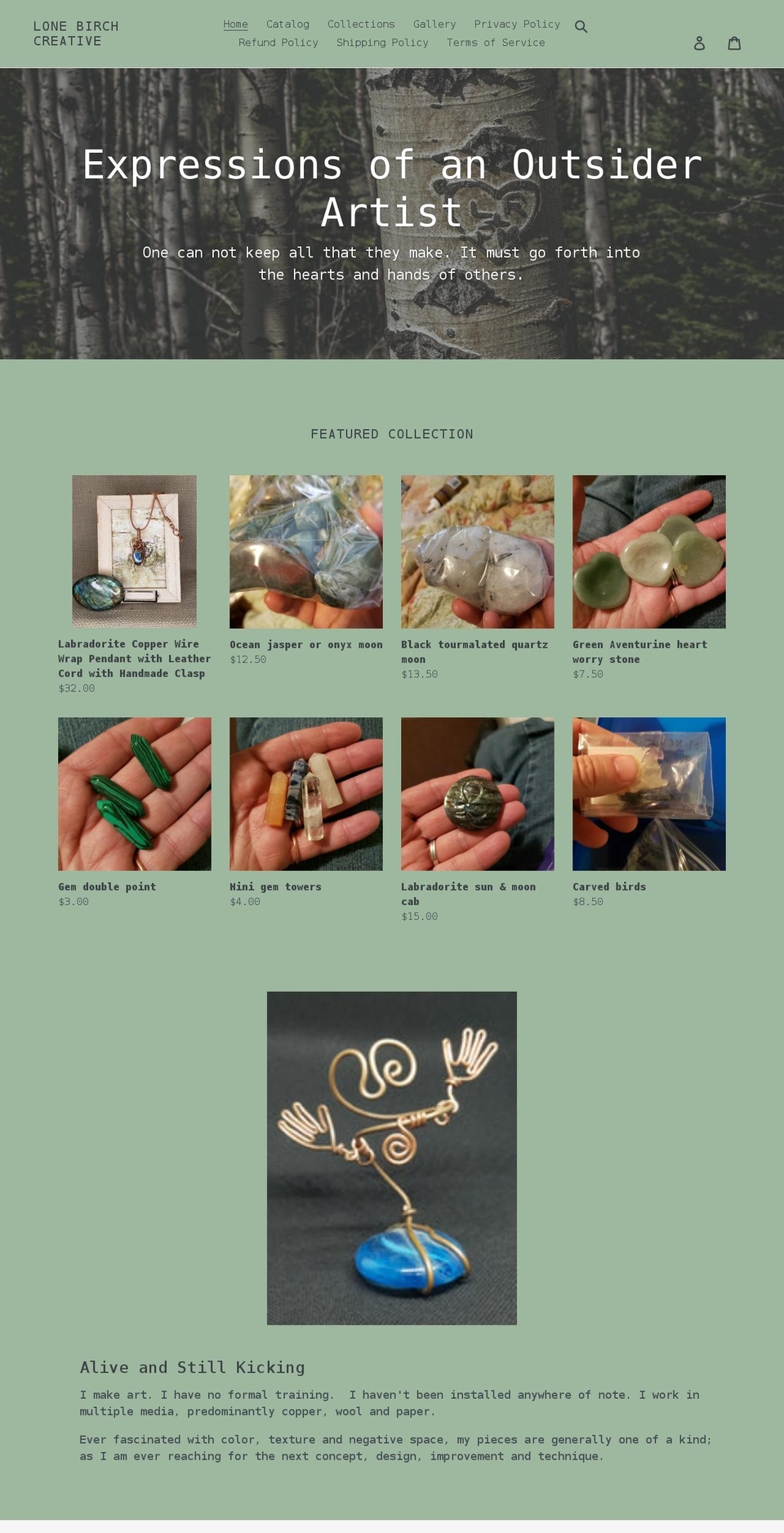 lonebirchcreative.com shopify website screenshot