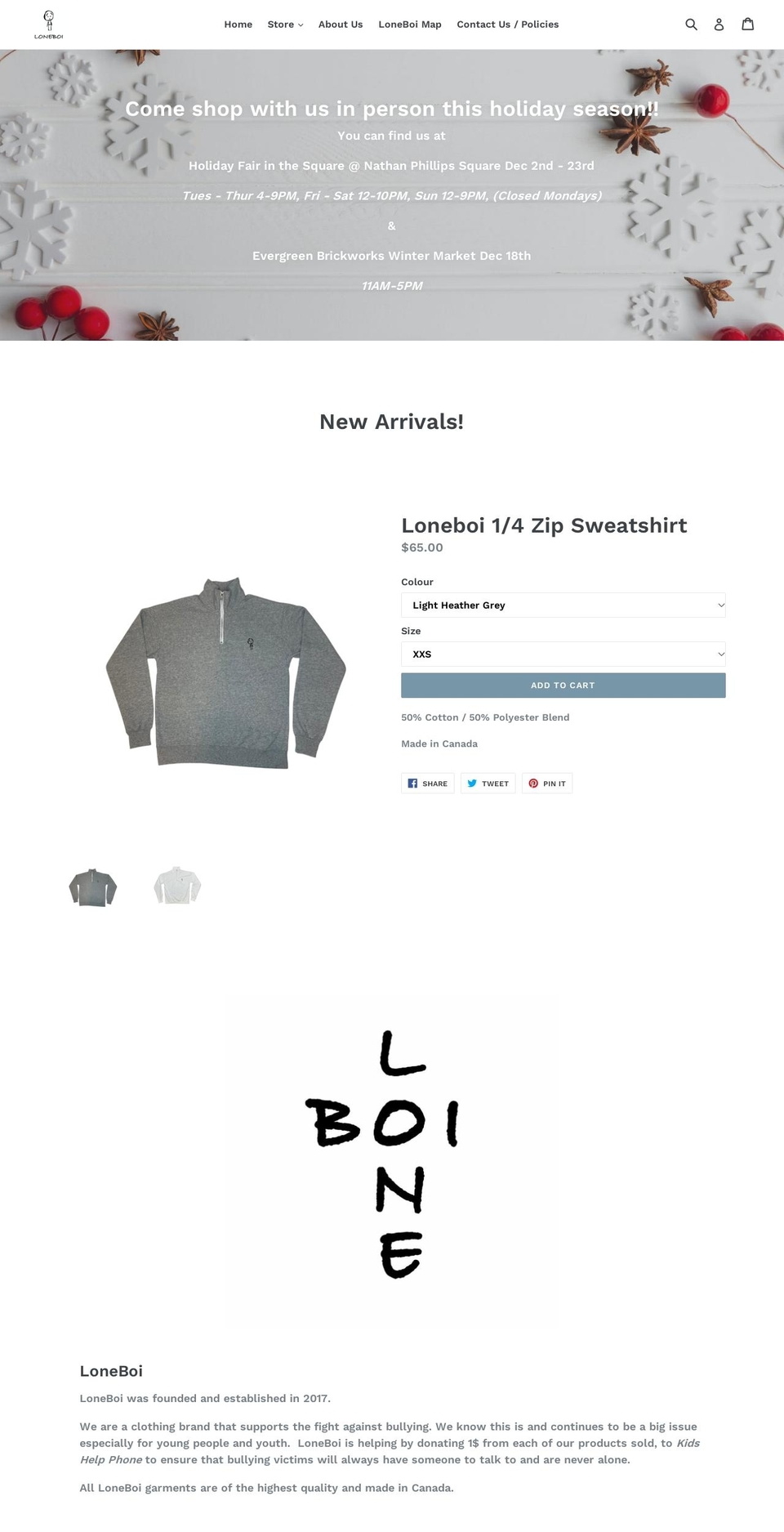 loneboi.com shopify website screenshot