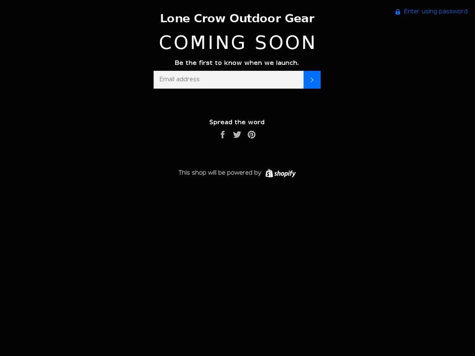 lonecrowoutdoorgear.com — Shopify storefront screenshot