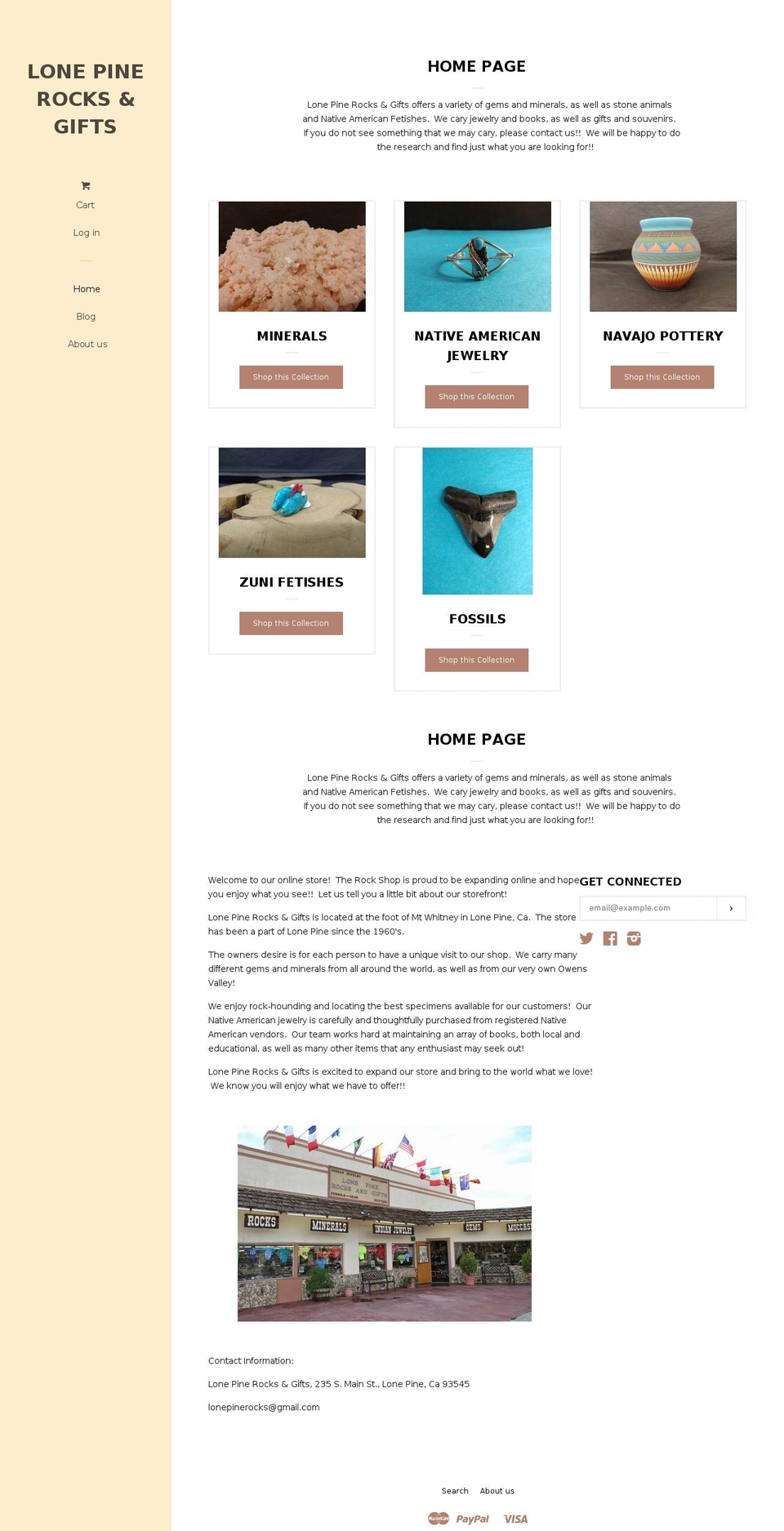 lonepinerocksandgifts.com — Shopify storefront screenshot