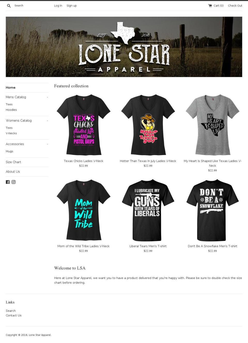 lonestar-apparel.com — Shopify storefront screenshot