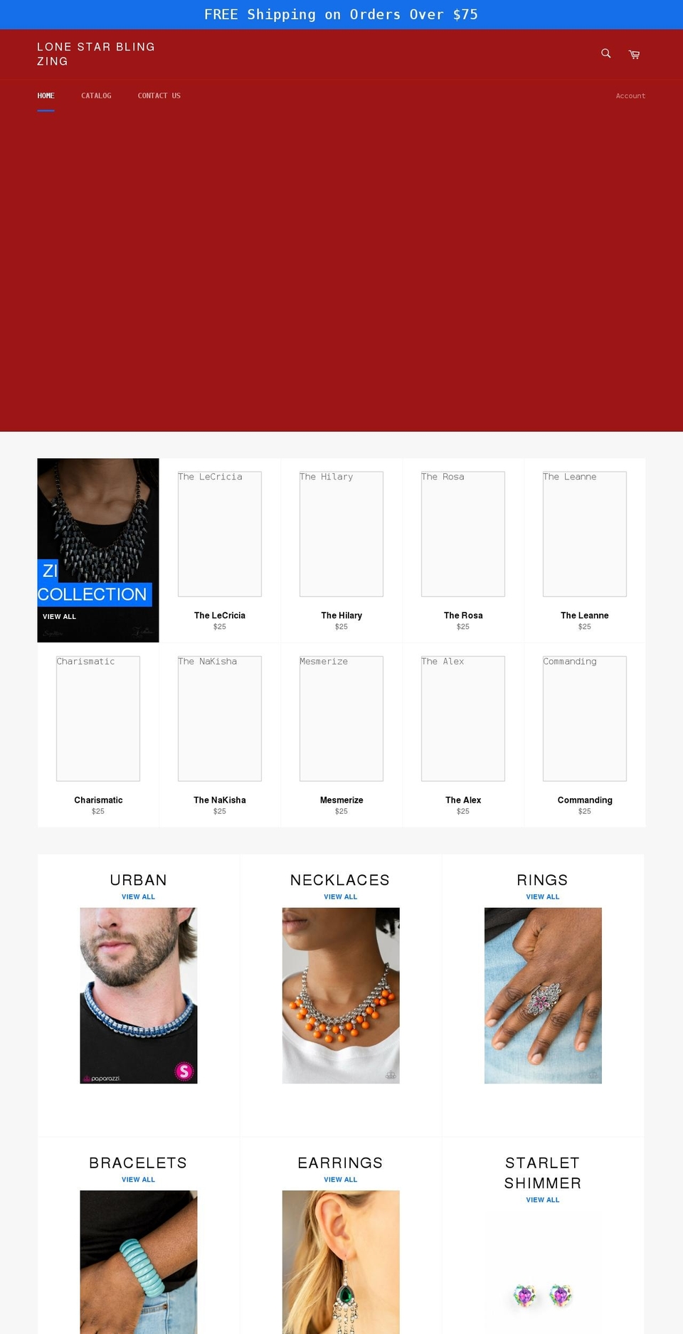 lonestarblingzing.com shopify website screenshot