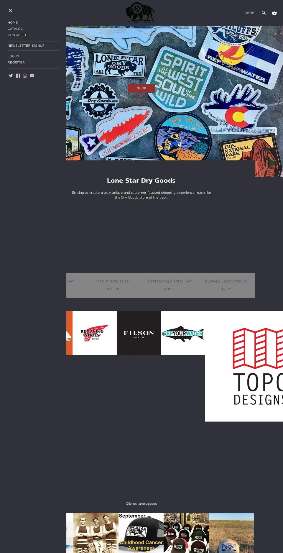 lonestardrygoods.com shopify website screenshot