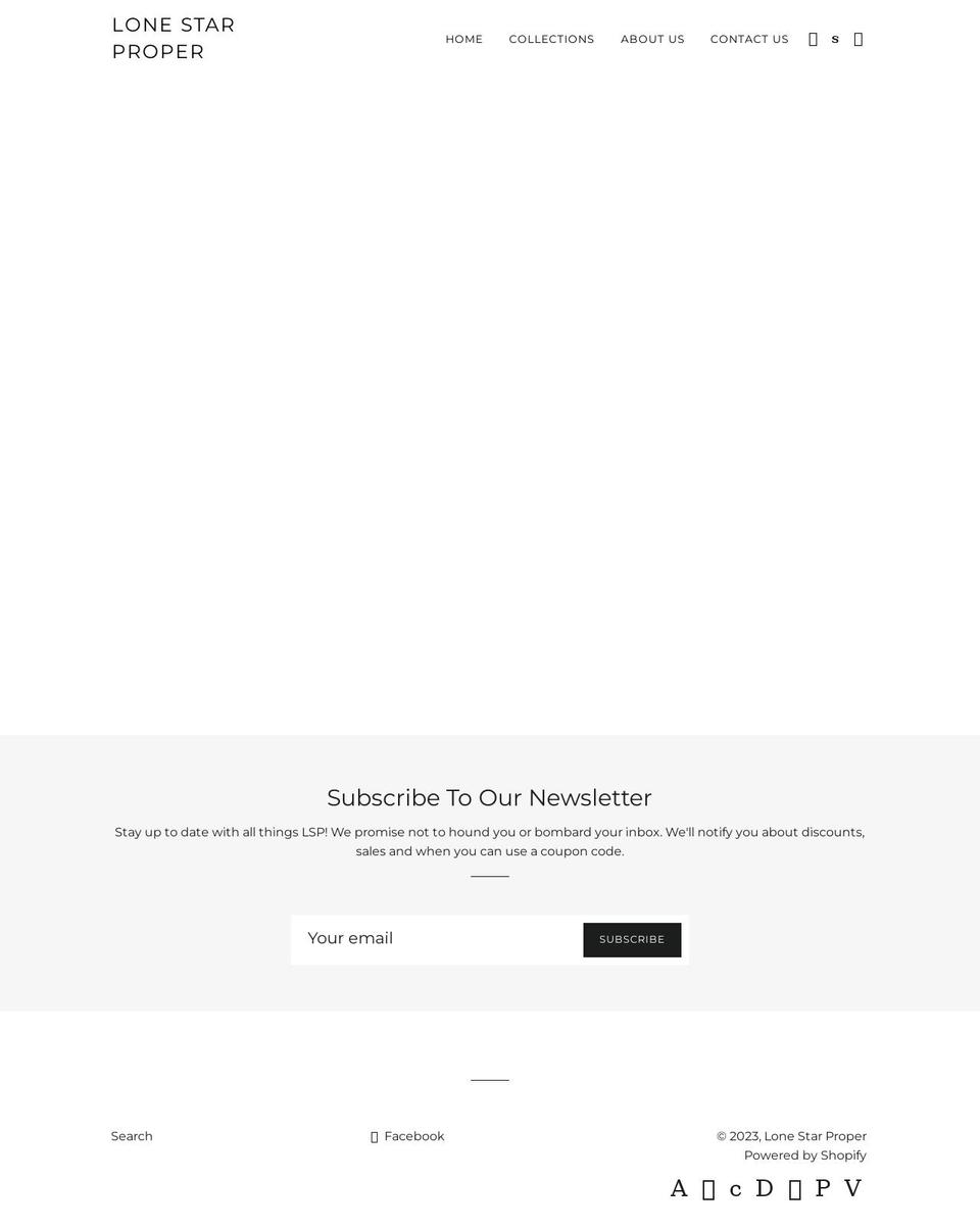 lonestarproper.com shopify website screenshot