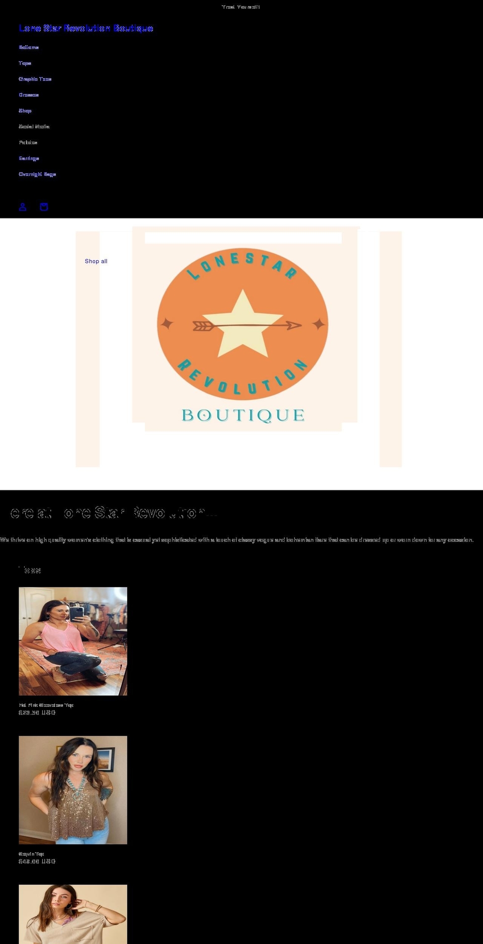 lonestarrevolution.shop shopify website screenshot