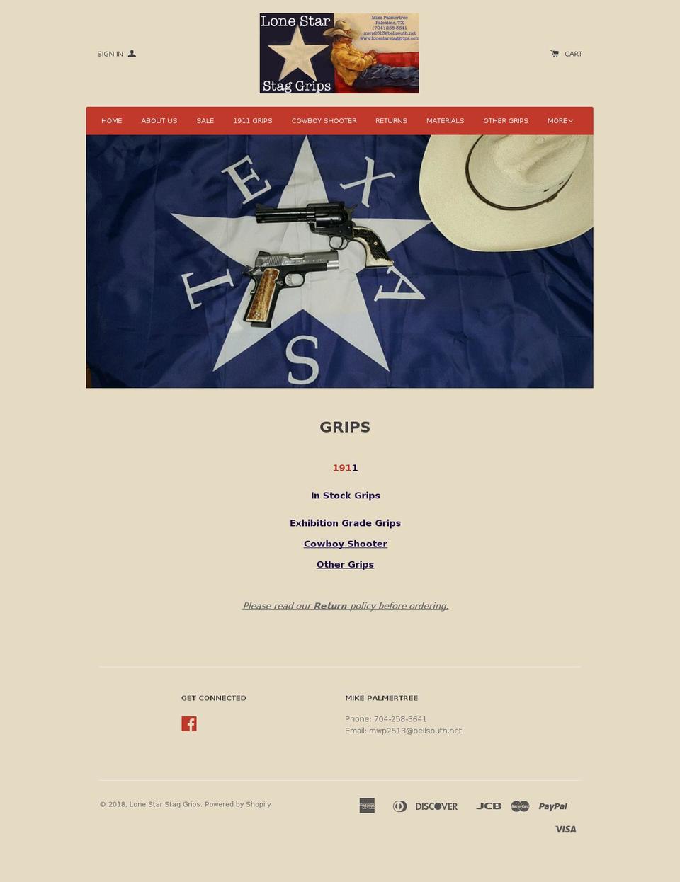 Copy of Solo Shopify theme site example lonestarstaggrips.com