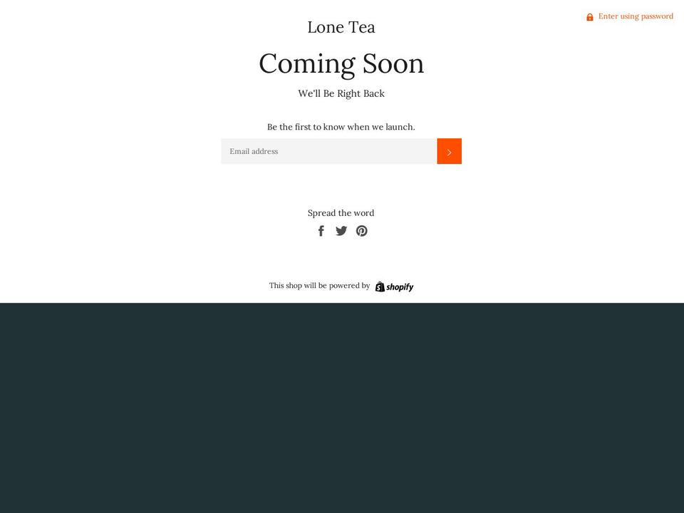 lonetea.com — Shopify storefront screenshot