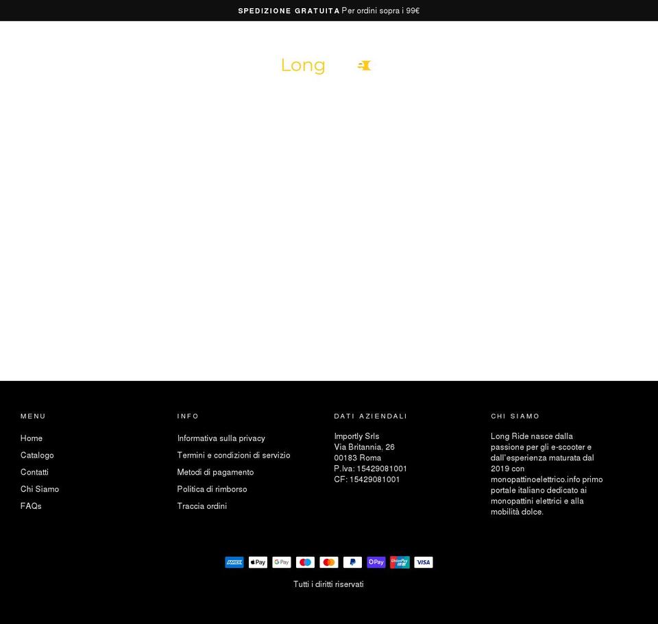 long-ride.com shopify website screenshot