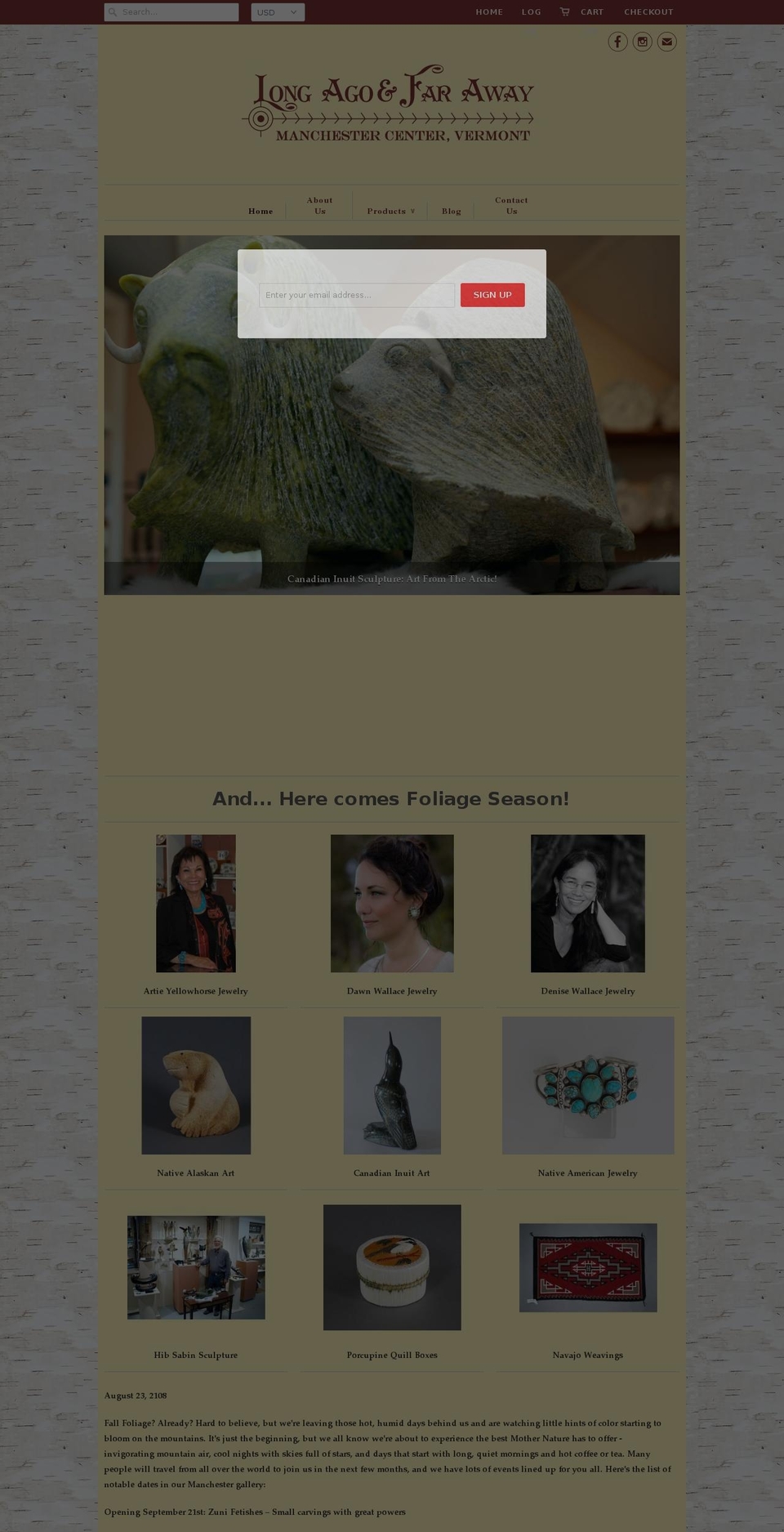 longagoandfaraway.com shopify website screenshot