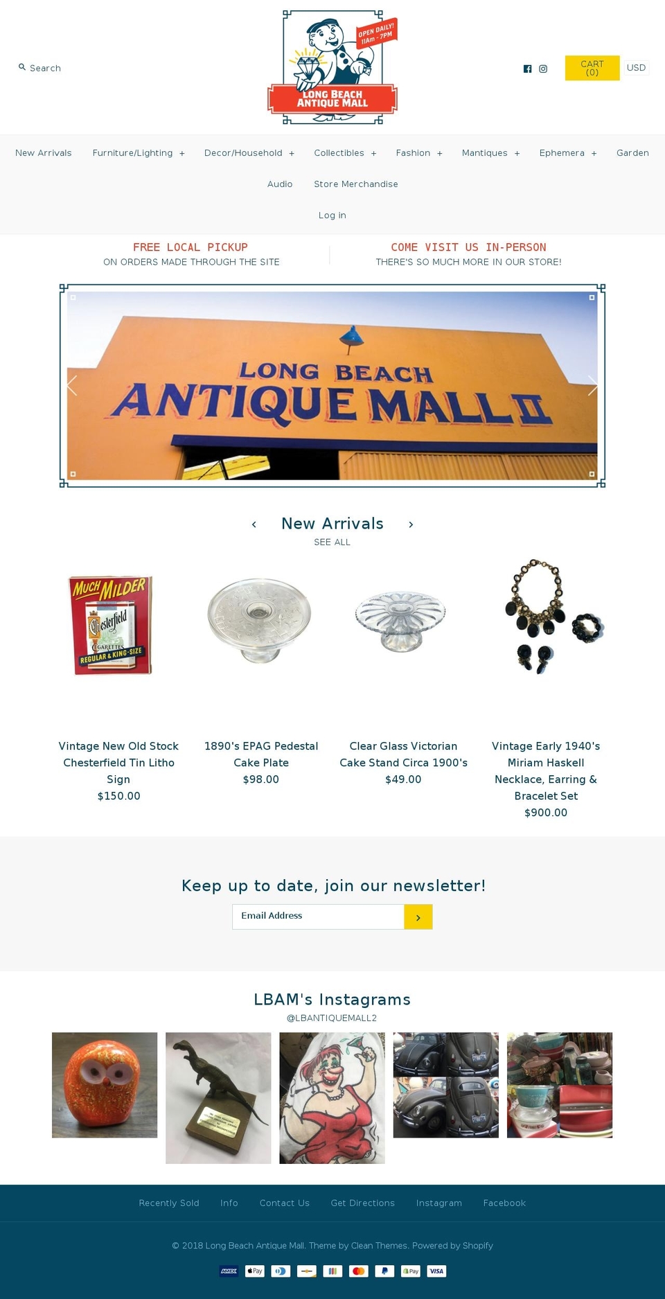 longbeachantiquemall.com — Shopify storefront screenshot