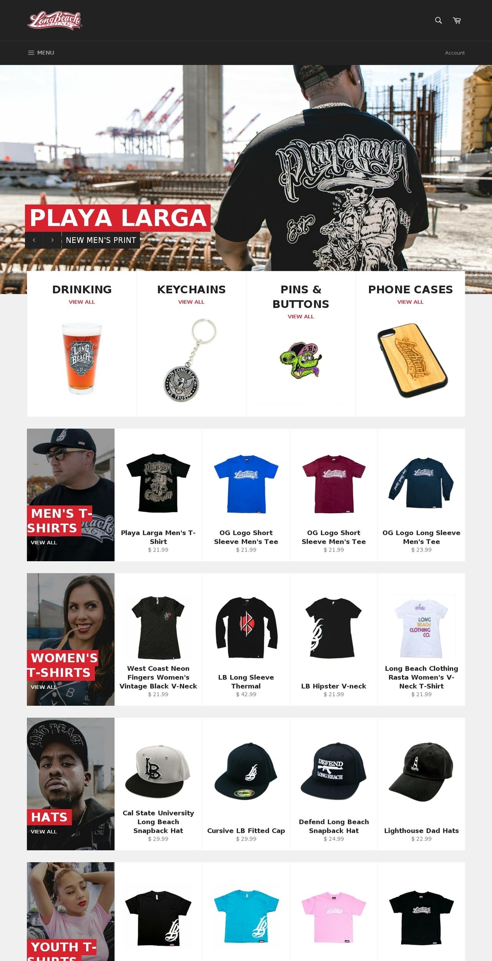 longbeachclothing.com shopify website screenshot