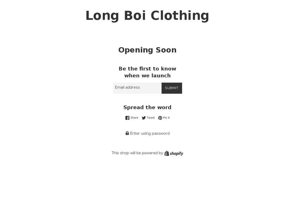 longboiclothing.com — Shopify storefront screenshot