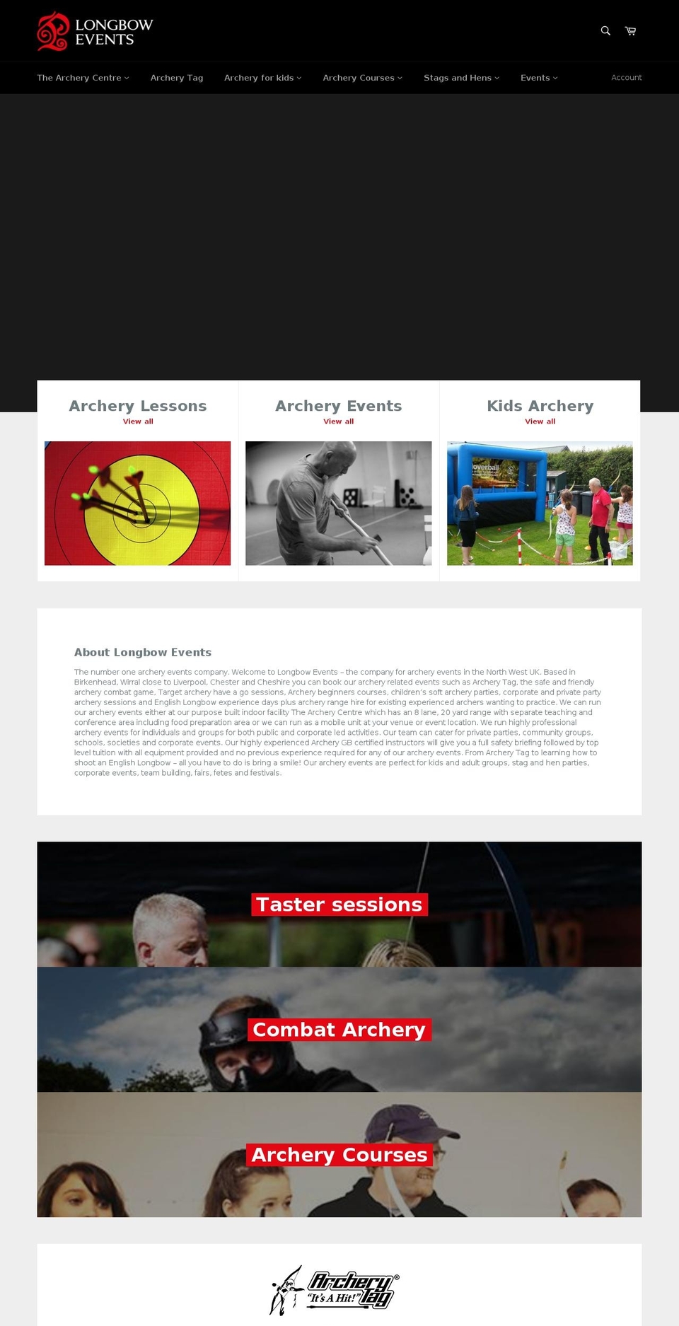longbowevents.com — Shopify storefront screenshot