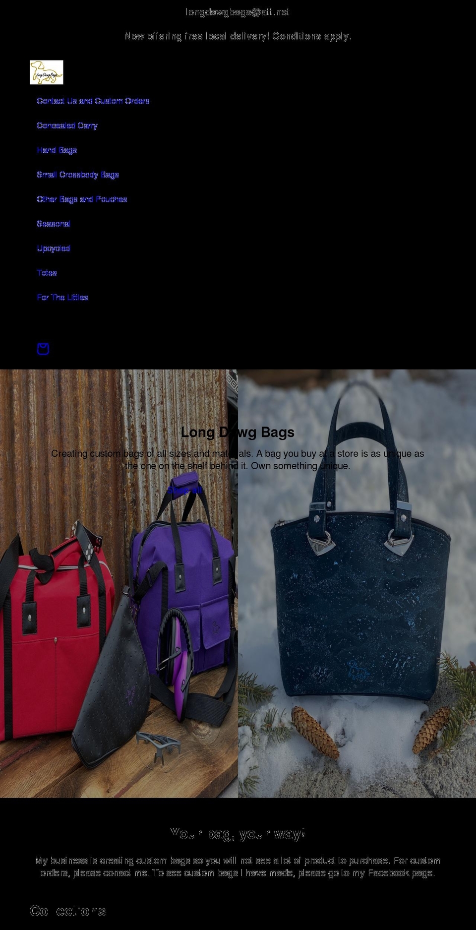 longdawgbags.com shopify website screenshot