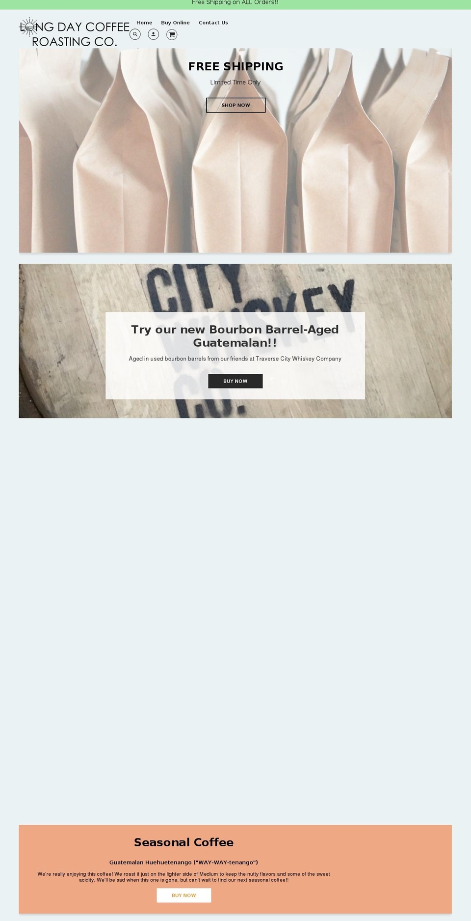 longdaycoffee.com — Shopify storefront screenshot