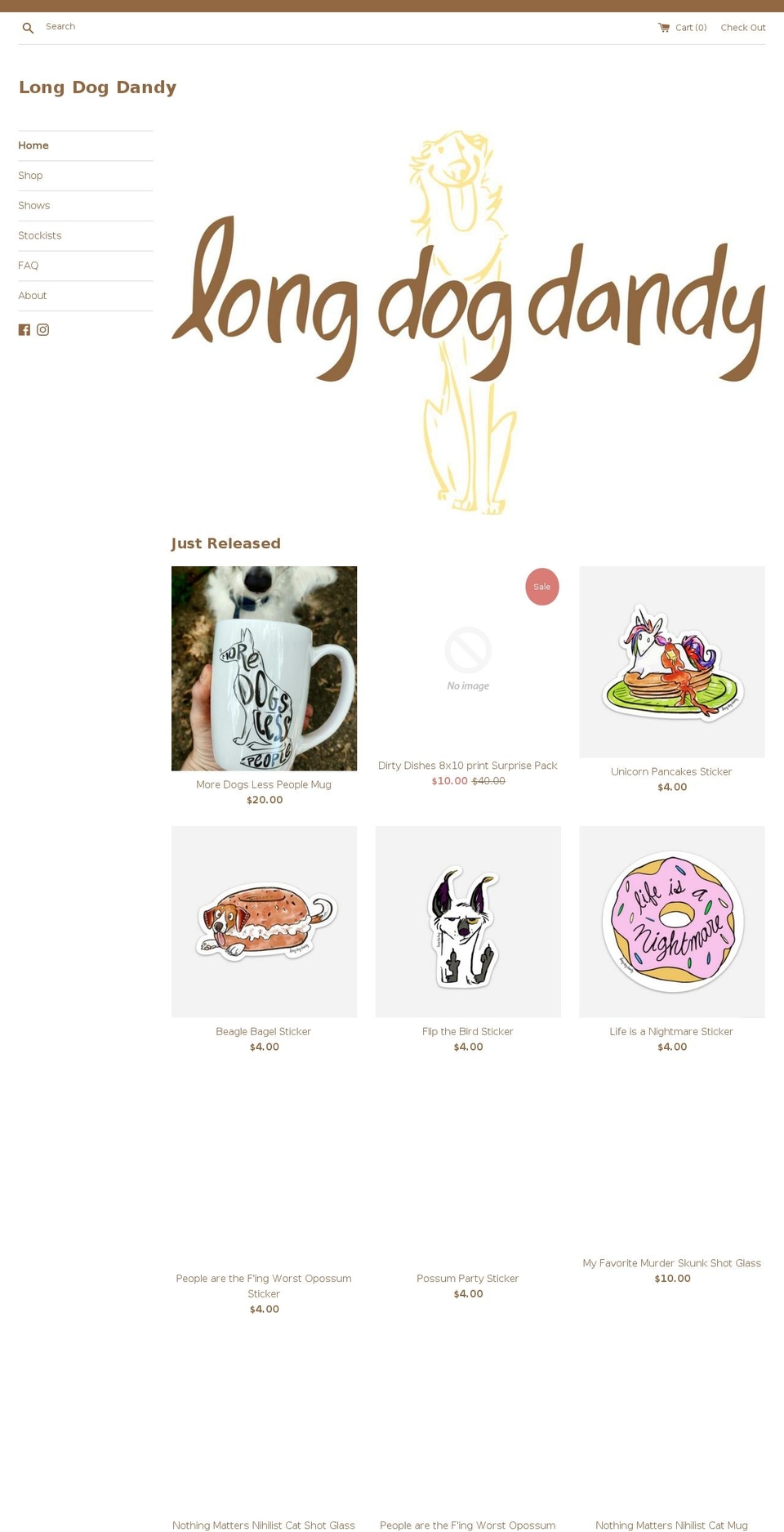 longdogdandy.com shopify website screenshot