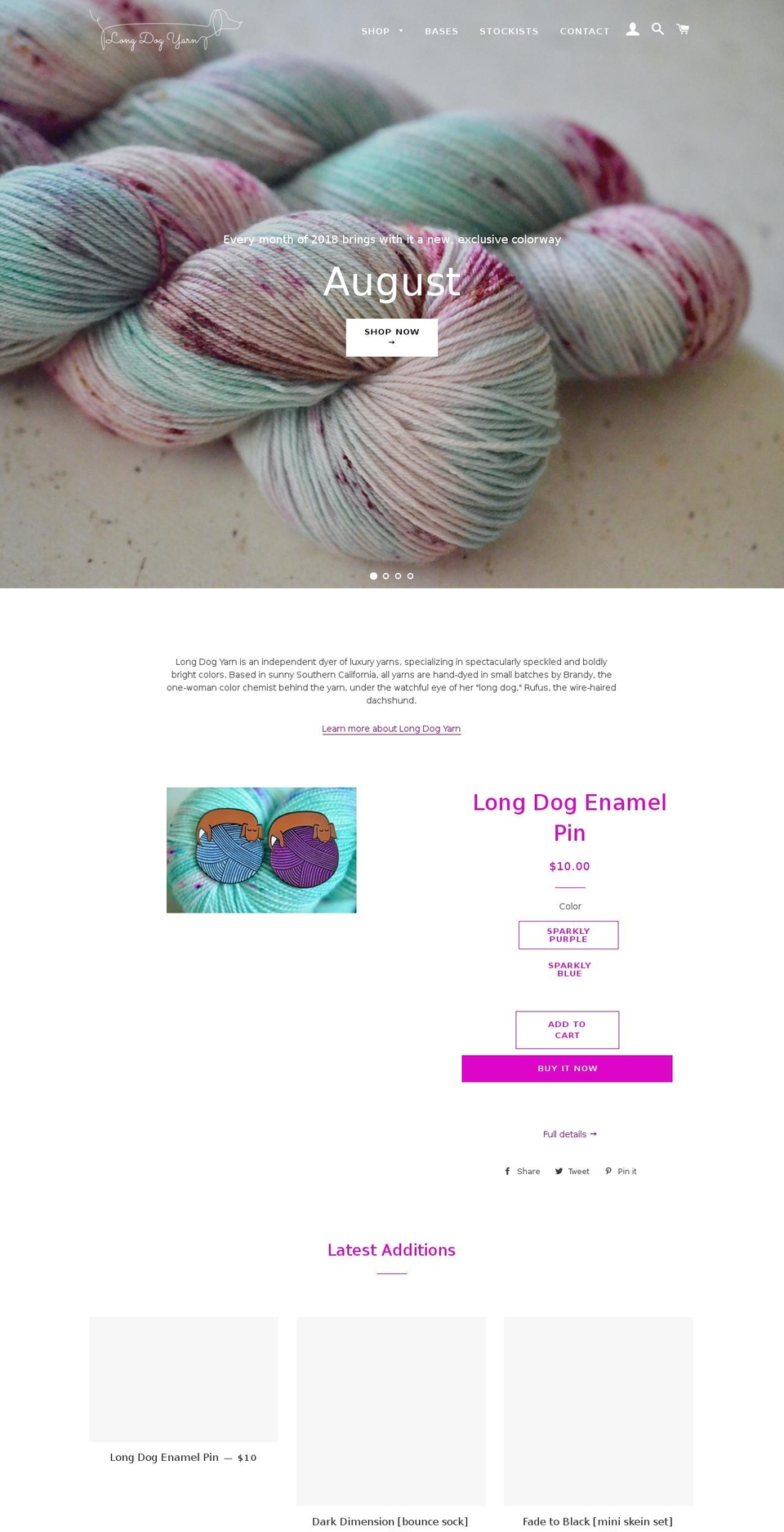 longdogyarn.com shopify website screenshot