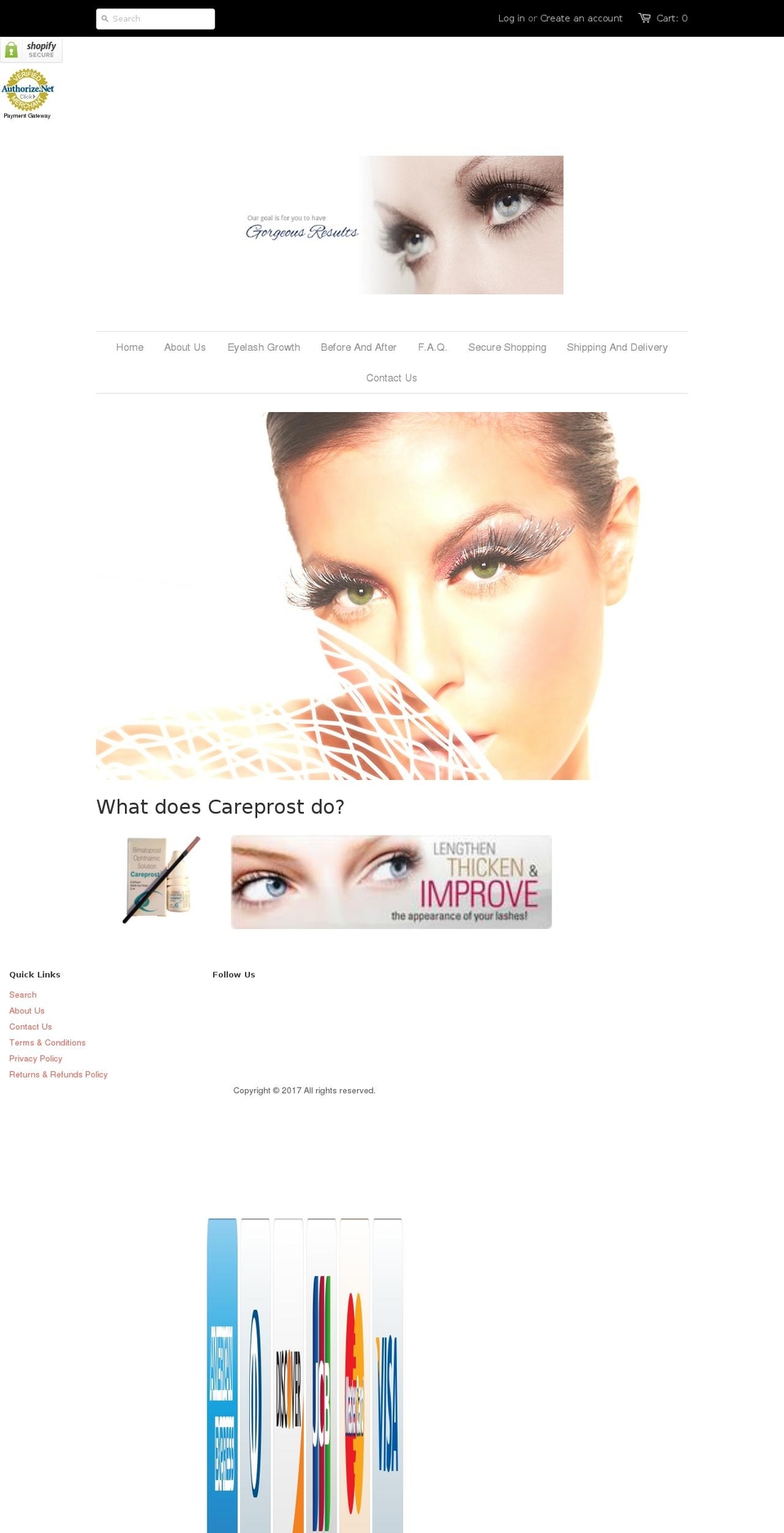 longerlashes4less.com shopify website screenshot