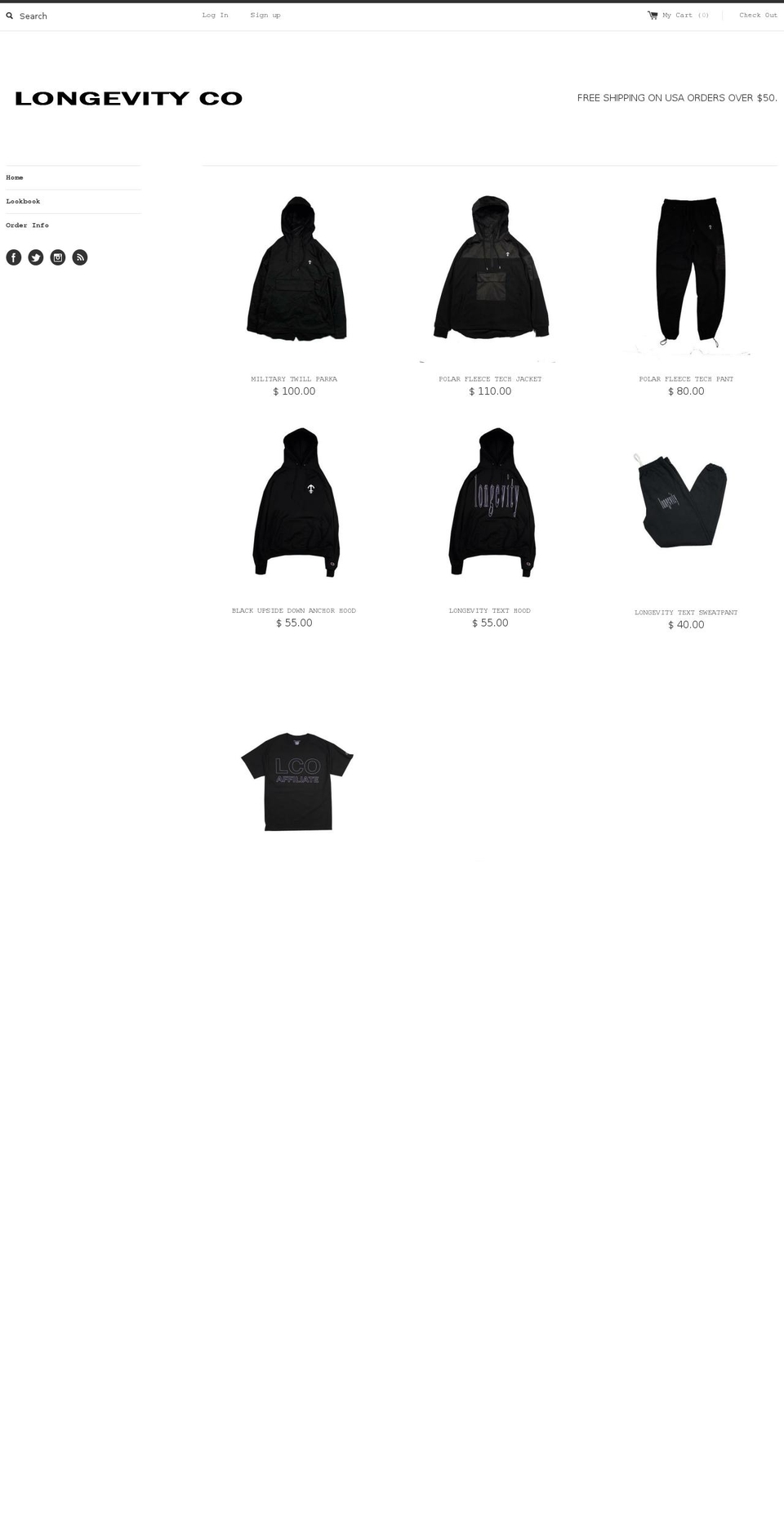 longevityco.us shopify website screenshot