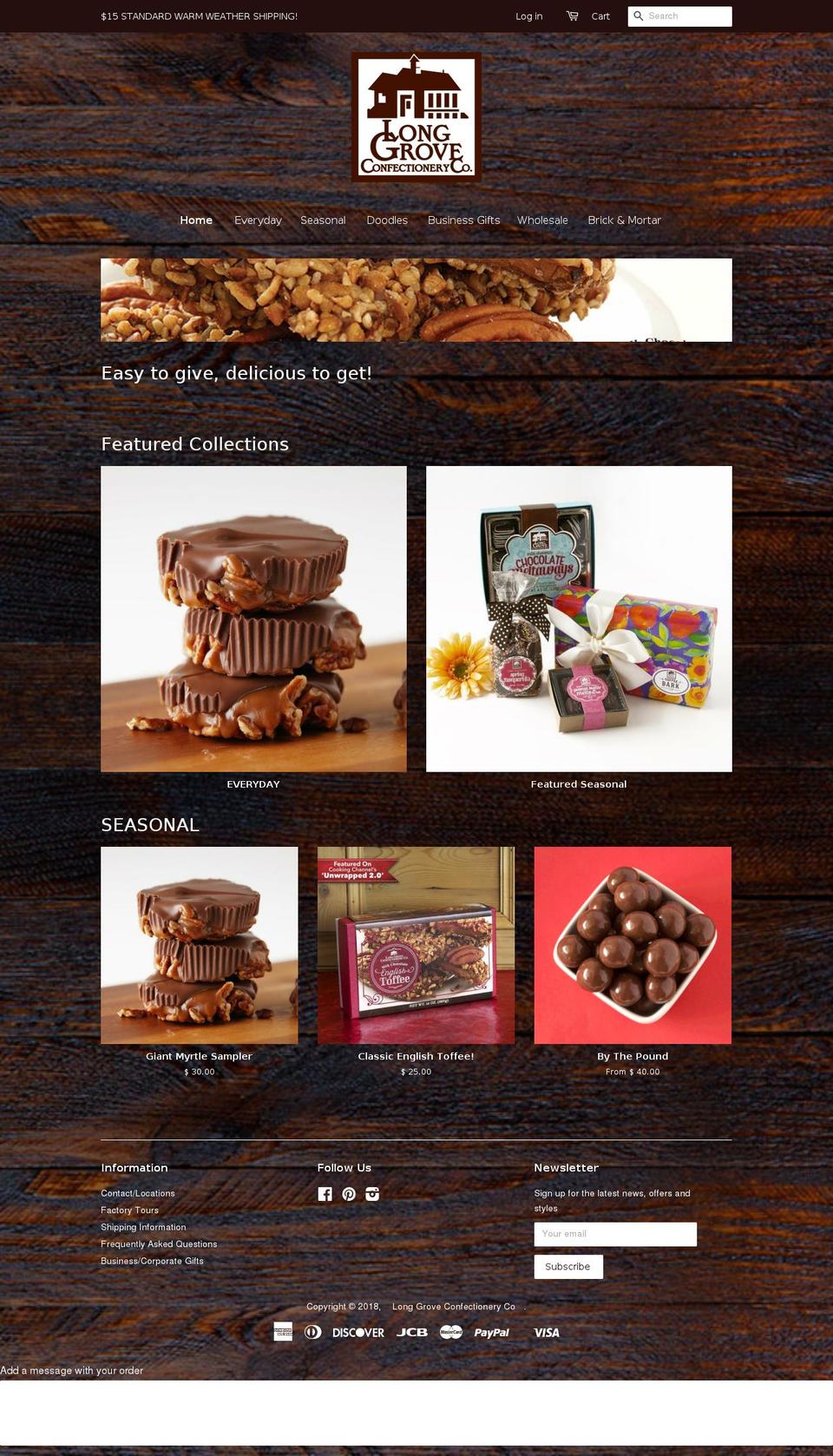 longgrovechocolate.com — Shopify storefront screenshot