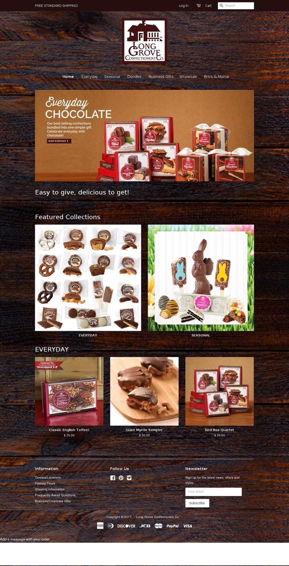 longgroveconfectionery.com shopify website screenshot