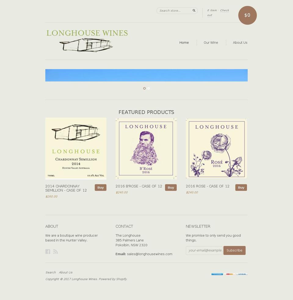 longhousewines.com shopify website screenshot