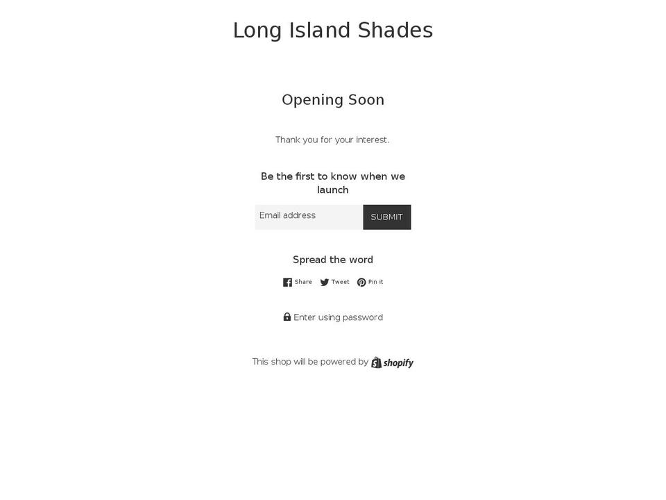 longislandshades.com shopify website screenshot