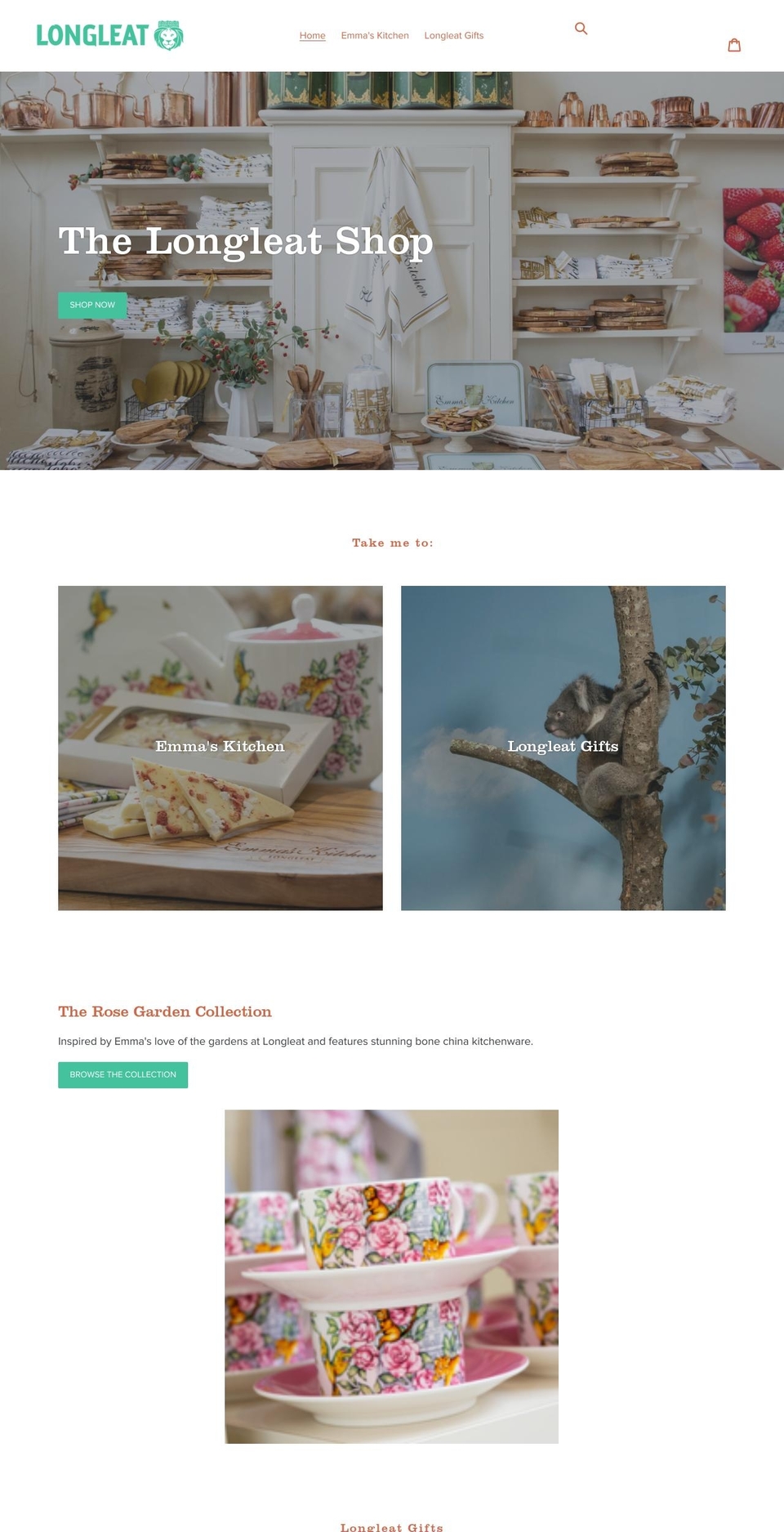 longleatshop.co.uk shopify website screenshot