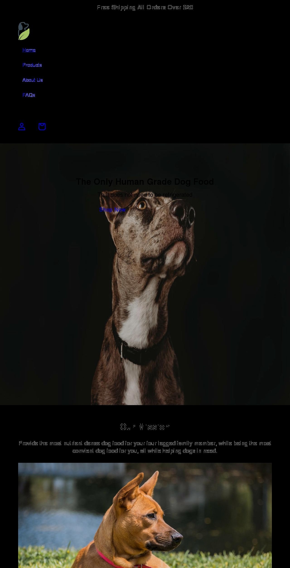 longlifedogfoods.com — Shopify storefront screenshot