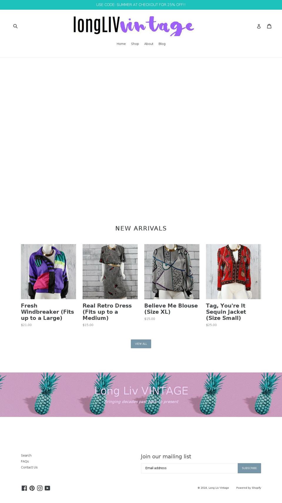 longlivvintage.com shopify website screenshot