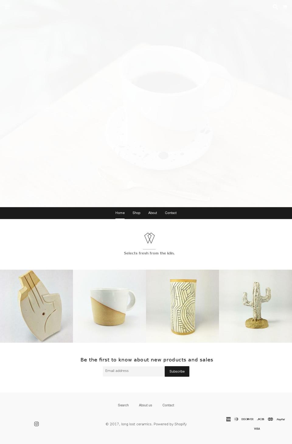 longlostceramics.com shopify website screenshot