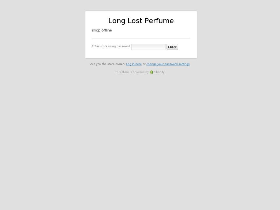 longlostperfume.com shopify website screenshot