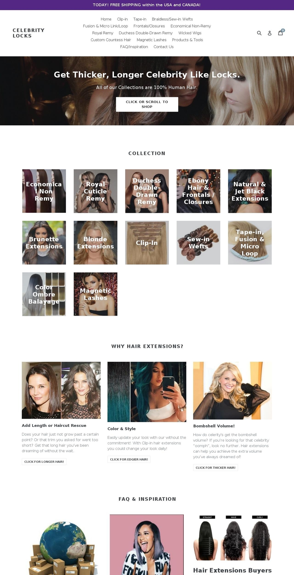 longluxelocks.com — Shopify storefront screenshot